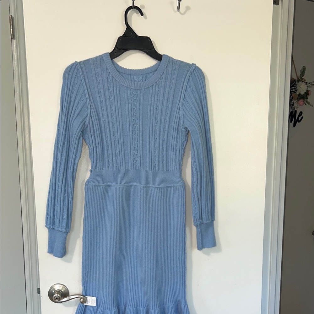 Grace Karin Light Blue Knit dress